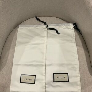 Gucci Cream Dust Bags with Black Trim